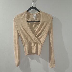 Hippie Rose Tan Knit Cardigan